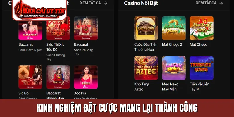 Kinh nghiệm đặt cược mang lại thành công